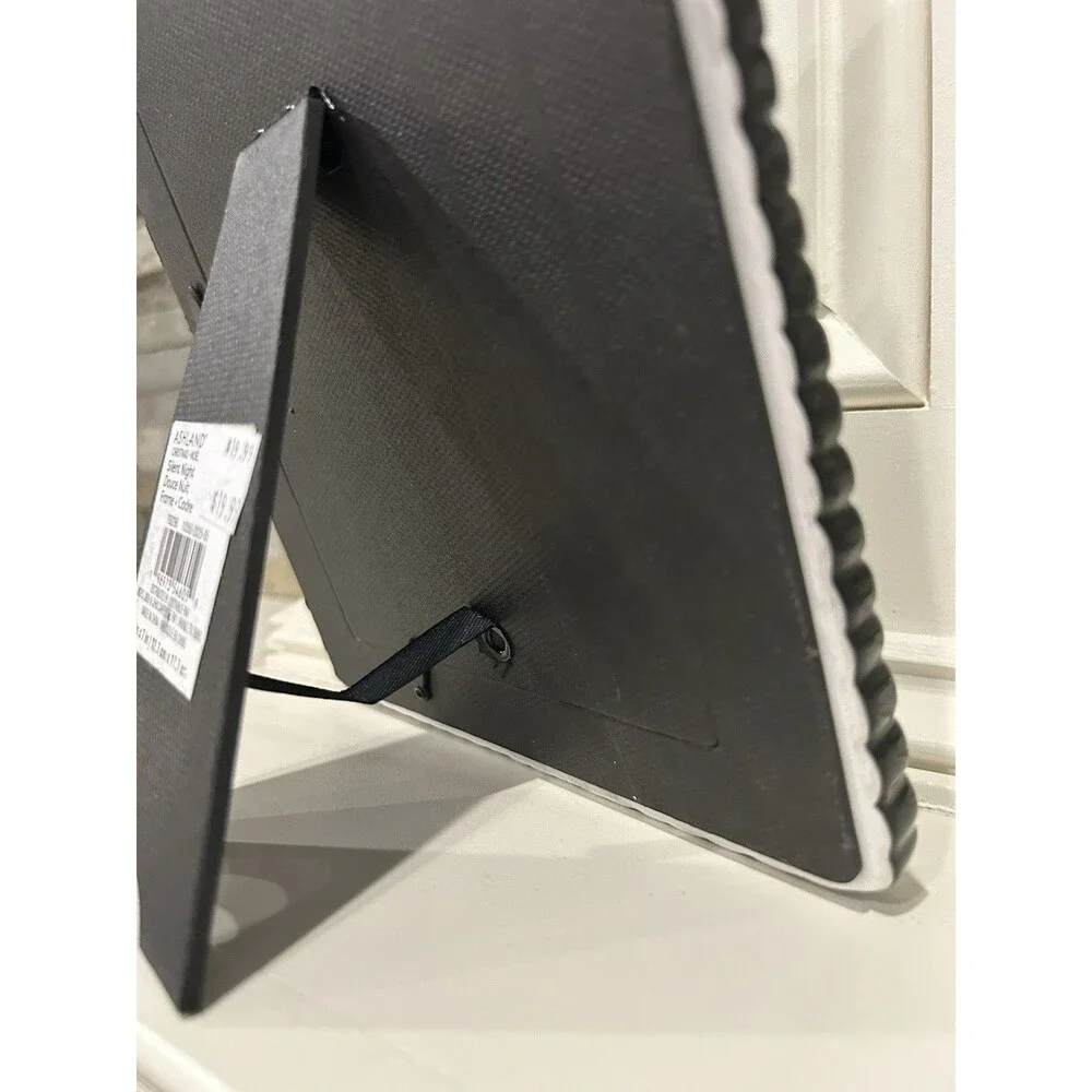 Ashland Silent Night Black Glossy Rectangle Freestanding Photo Frame 5x7 in